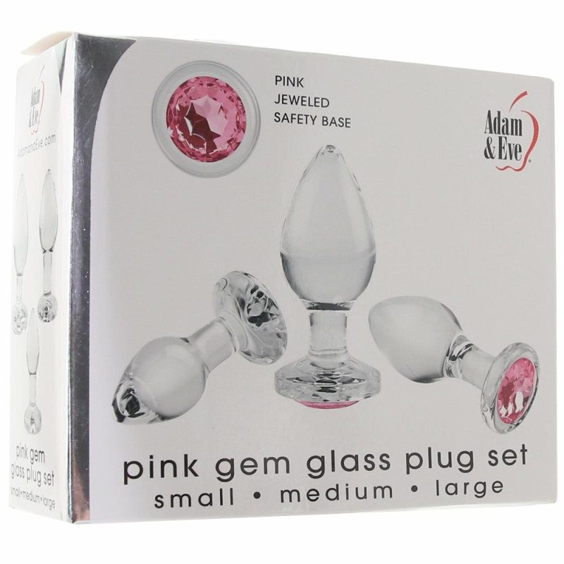 Anal Sex Toys | Adam & Eve  Pink Gem Glass Plug Set Anal Sex Toys Anal Sex Toys