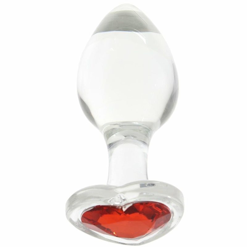 Anal Sex Toys | Adam & Eve Red Heart Gem Glass Plug In Large Anal Sex Toys Anal Sex Toys