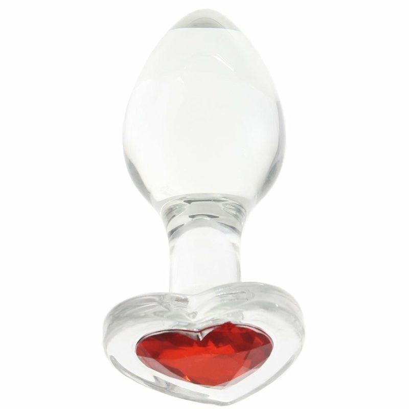 Anal Sex Toys | Adam & Eve Red Heart Gem Glass Plug In Medium Anal Sex Toys Anal Sex Toys