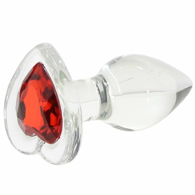 Anal Sex Toys | Adam & Eve Red Heart Gem Glass Plug Set Anal Sex Toys Anal Sex Toys