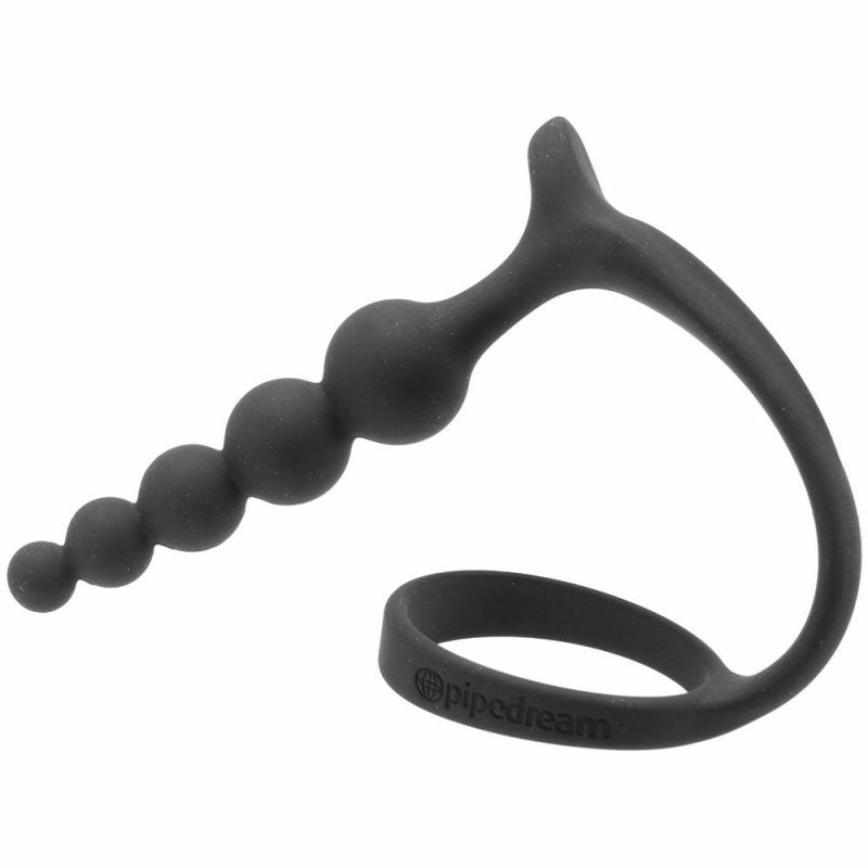 Anal Sex Toys | Anal Fantasy Ass-Gasm Beaded Cock Ring Plug In Black Anal Sex Toys Anal Sex Toys