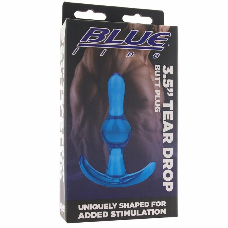 Anal Sex Toys | Blue Line 3.5 Inch Tear Drop Butt Plug Anal Sex Toys Anal Sex Toys