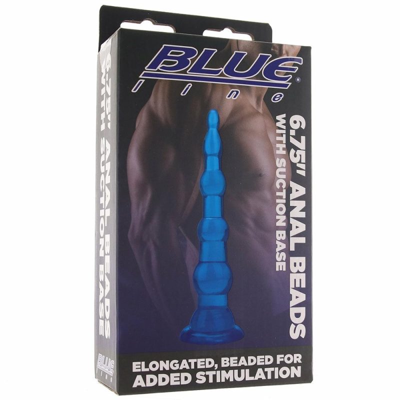 Anal Sex Toys | Blue Line 6.75 Inch Anal Beads With Suction Base Anal Sex Toys Anal Sex Toys