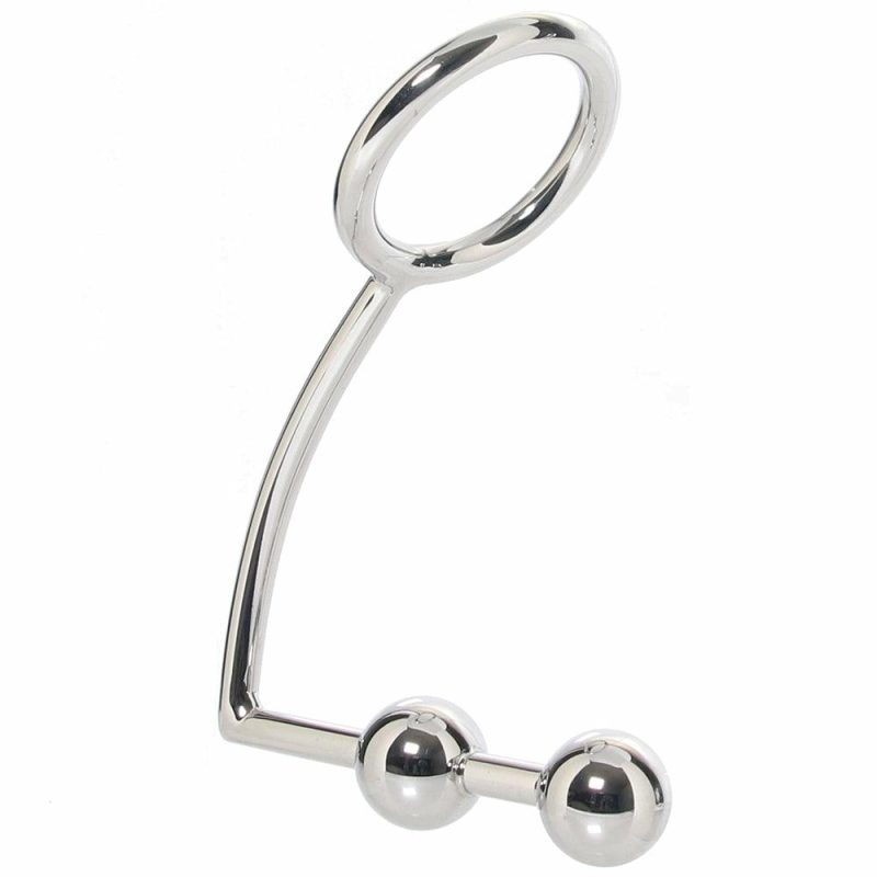 Anal Sex Toys | Blueline 2 Bead Stainless Steel Anal Hook & Cock Ring Anal Sex Toys Anal Sex Toys