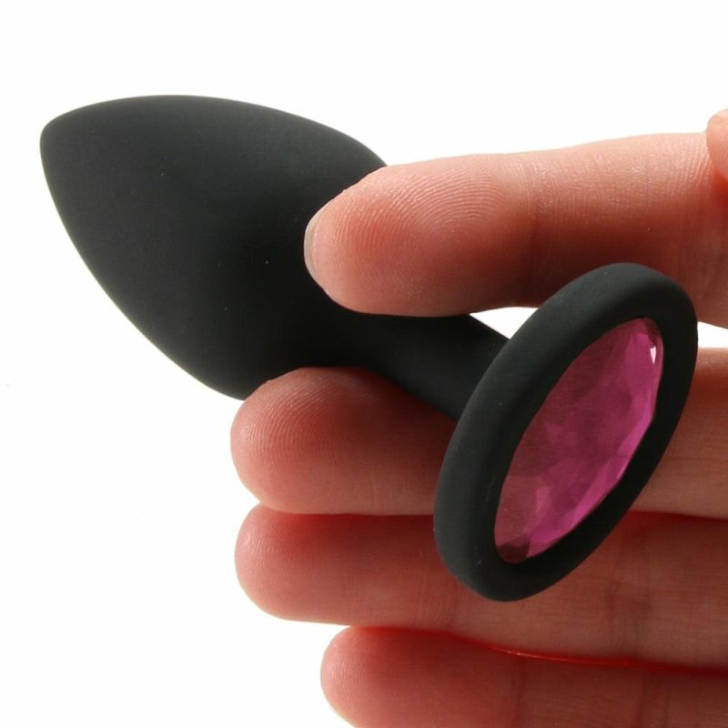 Anal Sex Toys | Booty Bling Small Pink Jeweled Silicone Plug Anal Sex Toys Anal Sex Toys