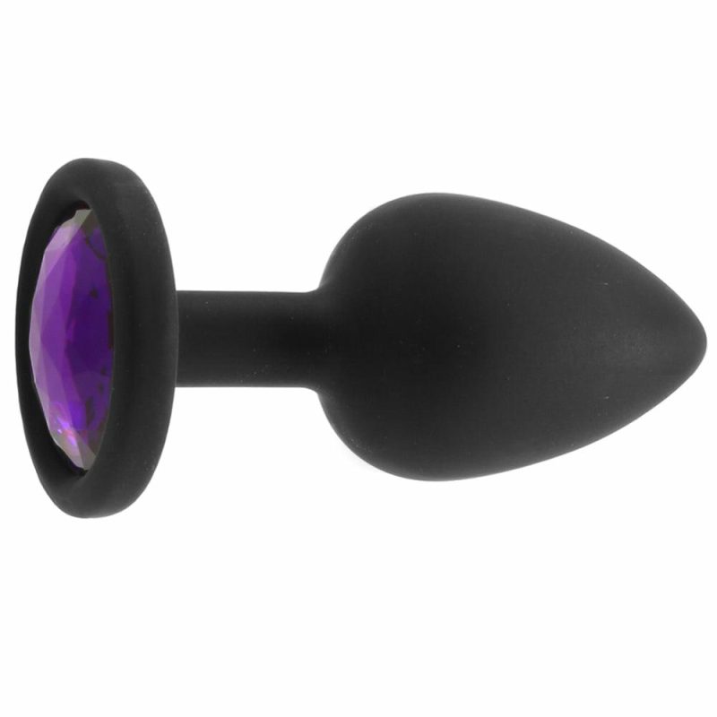 Anal Sex Toys | Booty Bling Small Purple Jeweled Silicone Plug Anal Sex Toys Anal Sex Toys