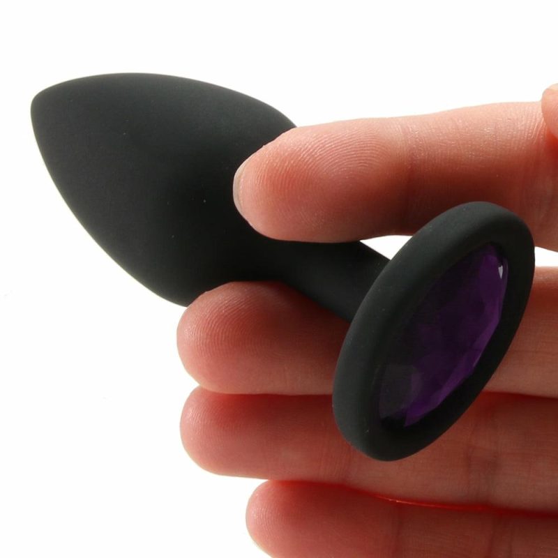 Anal Sex Toys | Booty Bling Small Purple Jeweled Silicone Plug Anal Sex Toys Anal Sex Toys