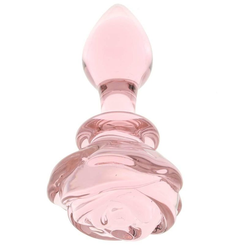 Anal Sex Toys | Booty Sparks Pink Rose Glass Anal Plug In Small Anal Sex Toys Anal Sex Toys