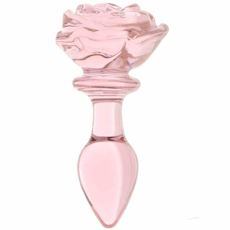 Anal Sex Toys | Booty Sparks Pink Rose Glass Anal Plug In Small Anal Sex Toys Anal Sex Toys