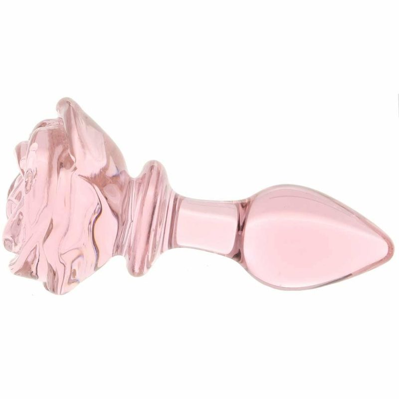 Anal Sex Toys | Booty Sparks Pink Rose Glass Anal Plug In Small Anal Sex Toys Anal Sex Toys