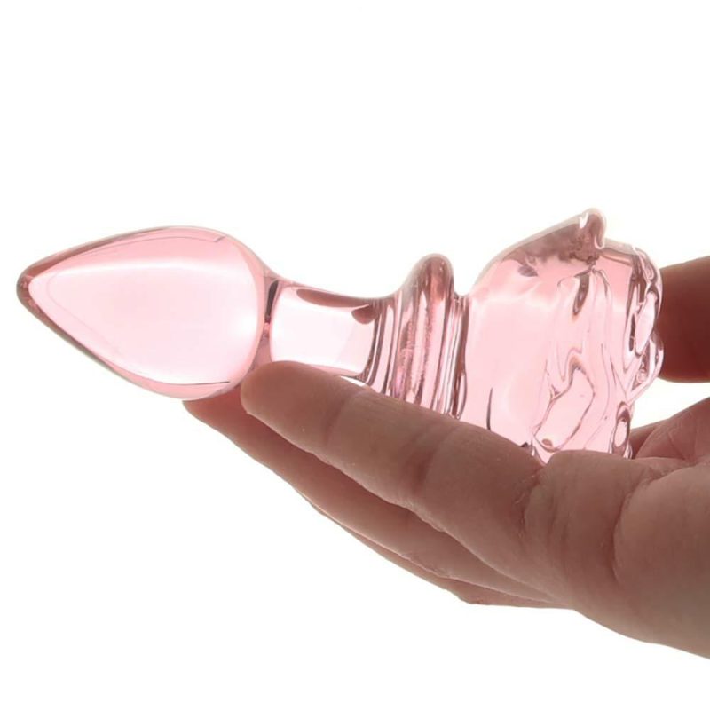 Anal Sex Toys | Booty Sparks Pink Rose Glass Anal Plug In Small Anal Sex Toys Anal Sex Toys