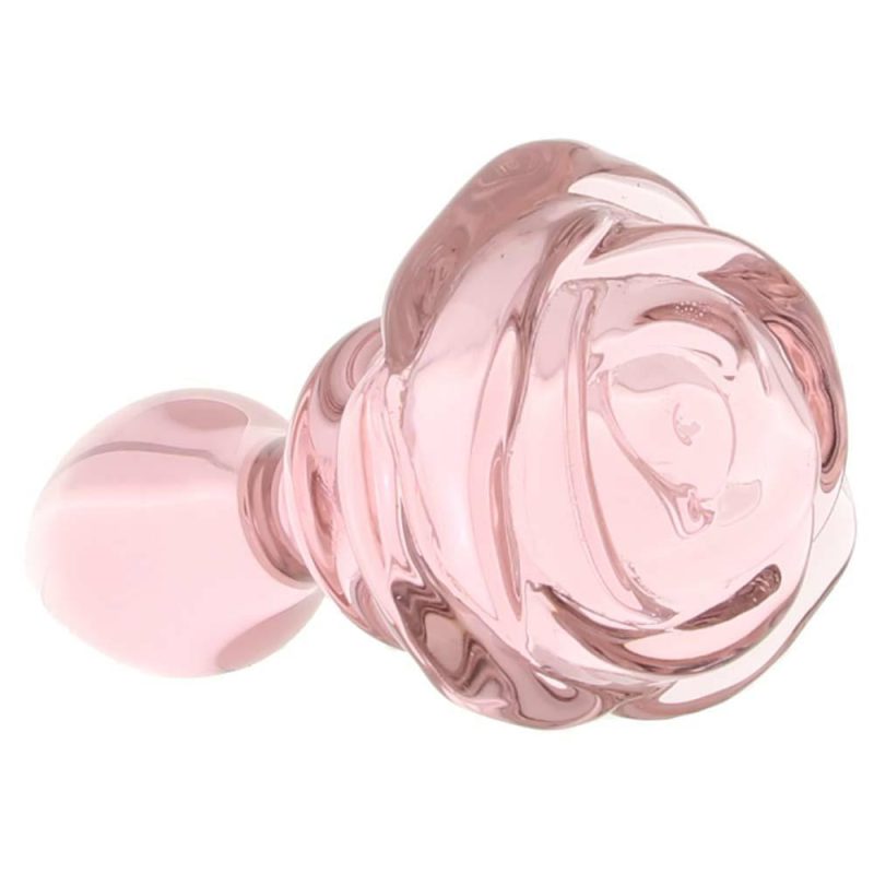 Anal Sex Toys | Booty Sparks Pink Rose Glass Anal Plug In Small Anal Sex Toys Anal Sex Toys