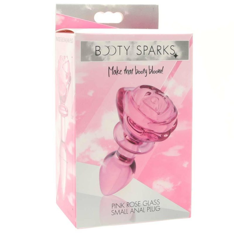 Anal Sex Toys | Booty Sparks Pink Rose Glass Anal Plug In Small Anal Sex Toys Anal Sex Toys