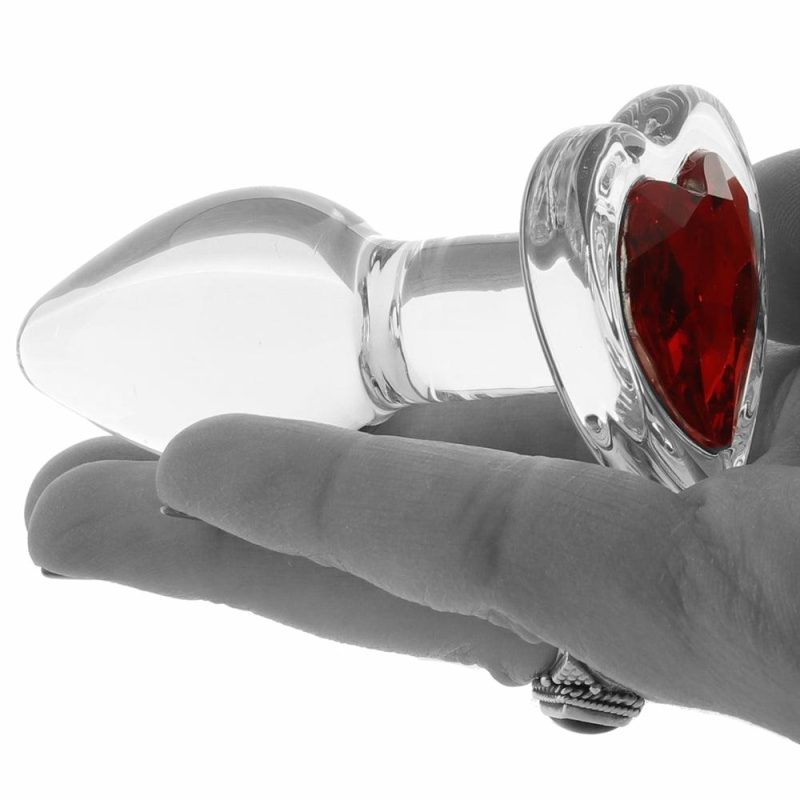 Anal Sex Toys | Booty Sparks Red Heart Gem Glass Anal Plug In Small Anal Sex Toys Anal Sex Toys