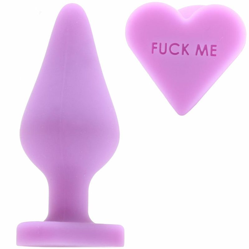 Anal Sex Toys | Candy Hearts Fk Me Medium Butt Plug In Purple Anal Sex Toys Anal Sex Toys