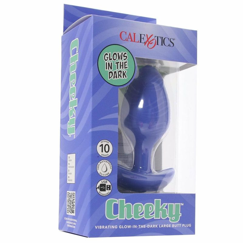 Anal Sex Toys | Cheeky Large Glow-In-The-Dark Vibrating Butt Plug In Blue Anal Sex Toys Anal Sex Toys