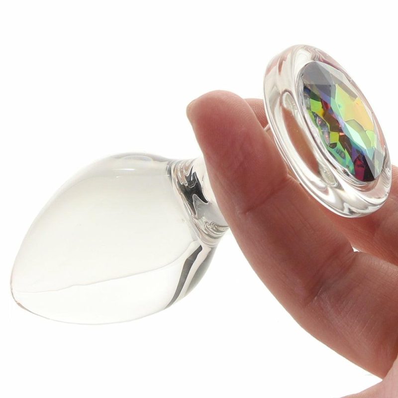 Anal Sex Toys | Crystal Desires Rainbow Gem Glass Plug In Medium Anal Sex Toys Anal Sex Toys