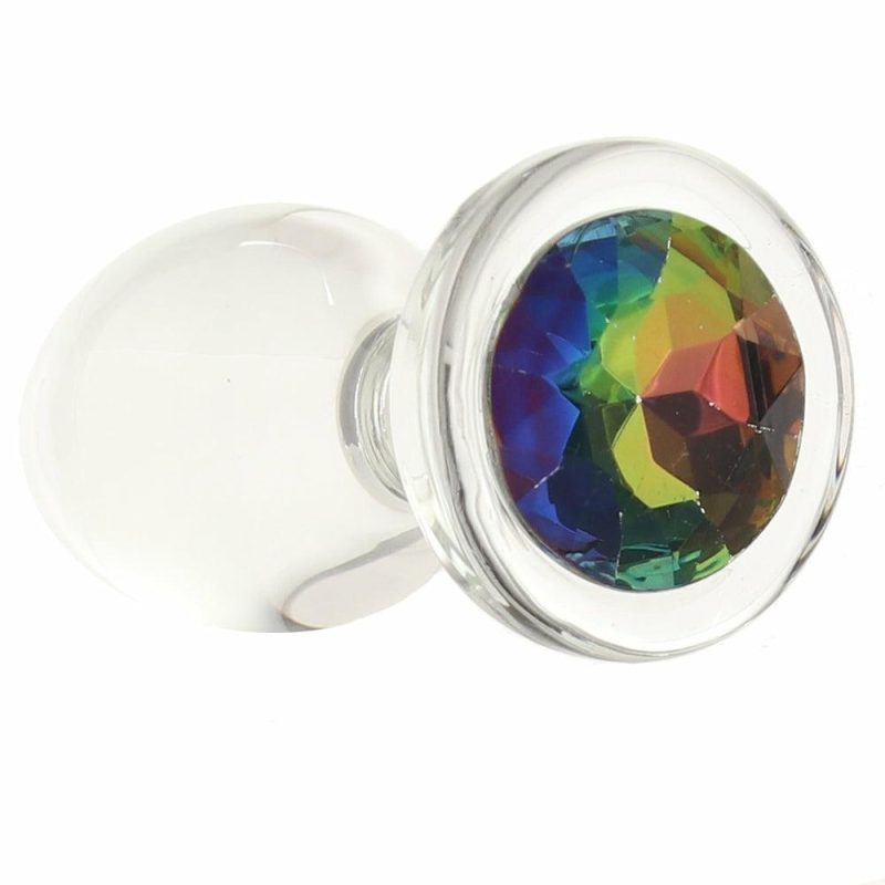 Anal Sex Toys | Crystal Desires Rainbow Gem Glass Plug In Medium Anal Sex Toys Anal Sex Toys