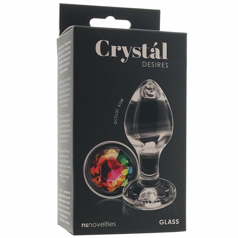 Anal Sex Toys | Crystal Desires Rainbow Gem Glass Plug In Medium Anal Sex Toys Anal Sex Toys