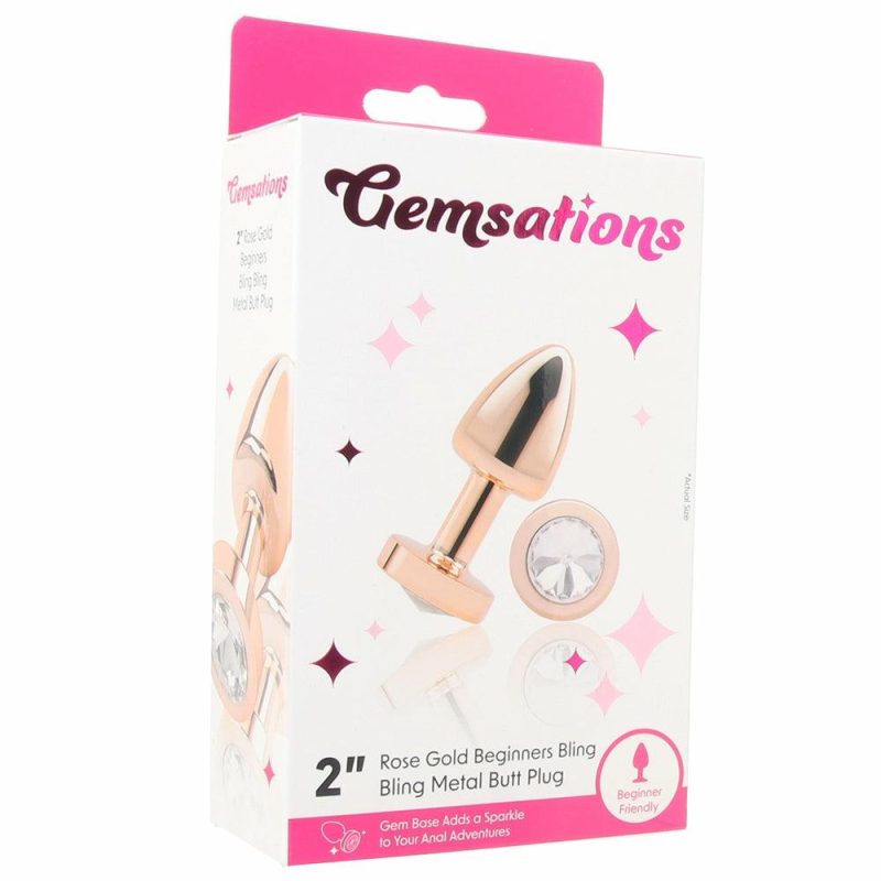 Anal Sex Toys | Gemsations 2 Inch Beginners Bling Bling Plug In Rose Gold Anal Sex Toys Anal Sex Toys