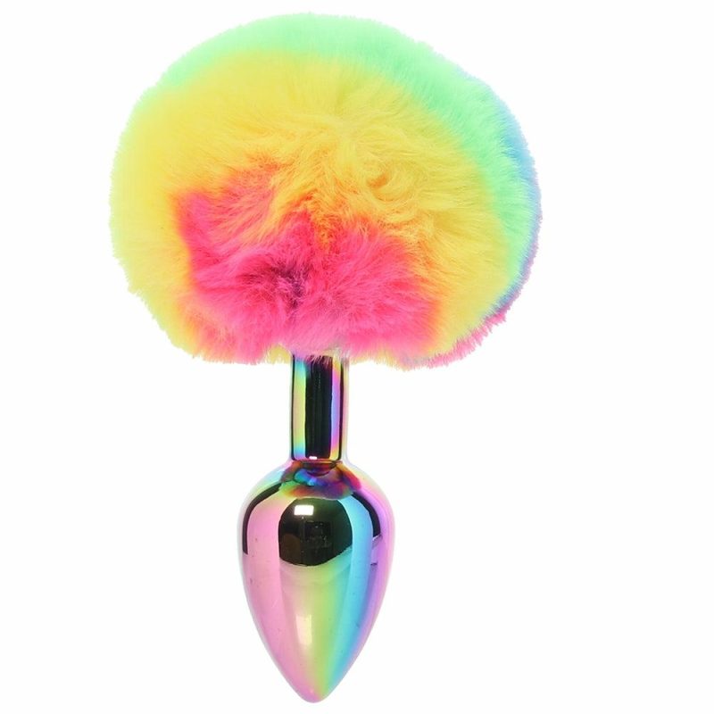 Anal Sex Toys | Gemsations 3 Inch Bunny Tail Butt Plug In Rainbow Anal Sex Toys Anal Sex Toys