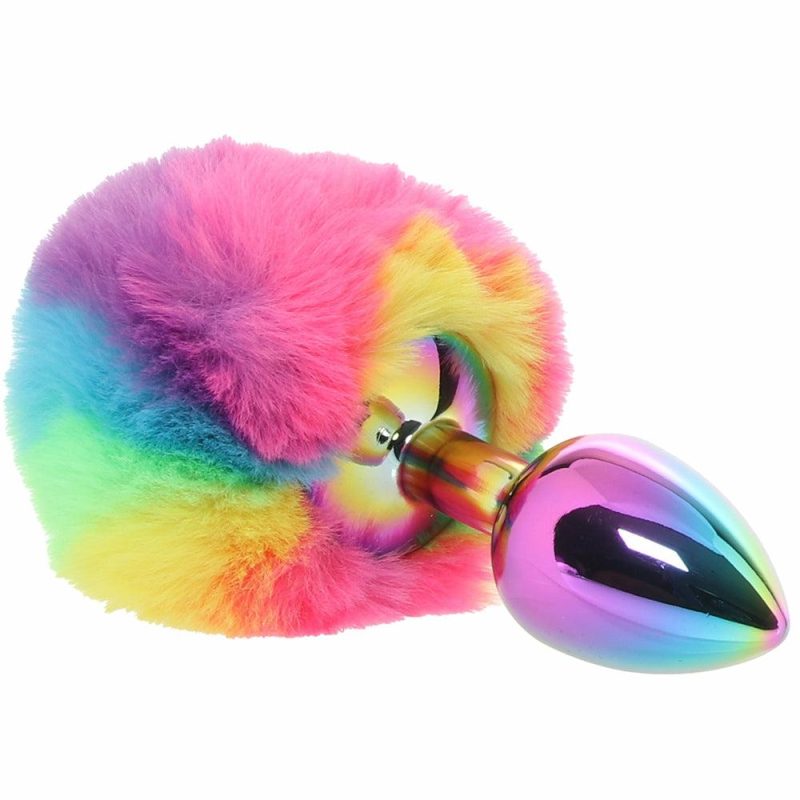 Anal Sex Toys | Gemsations 3 Inch Bunny Tail Butt Plug In Rainbow Anal Sex Toys Anal Sex Toys