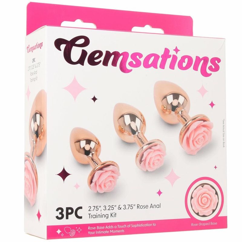 Anal Sex Toys | Gemsations 3Pc Rose Anal Training Kit Anal Sex Toys Anal Sex Toys