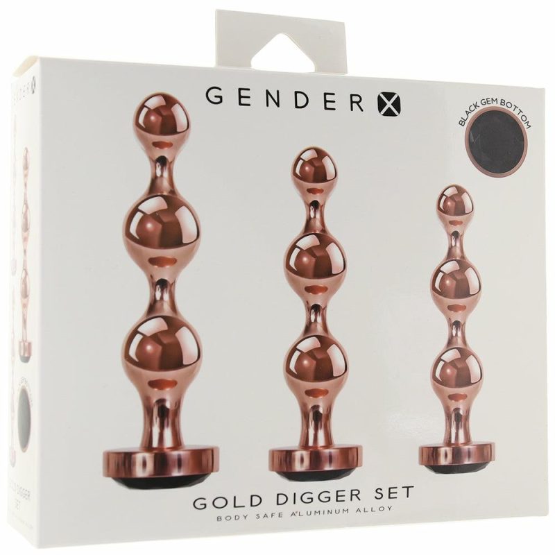 Anal Sex Toys | Gender X Gold Digger Beaded Plug Set Anal Sex Toys Anal Sex Toys