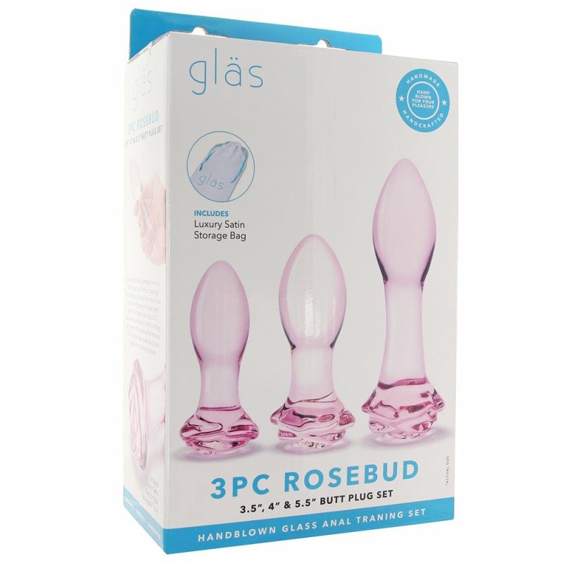 Anal Sex Toys | Gläs Rosebud Butt Plug Set Anal Sex Toys Anal Sex Toys