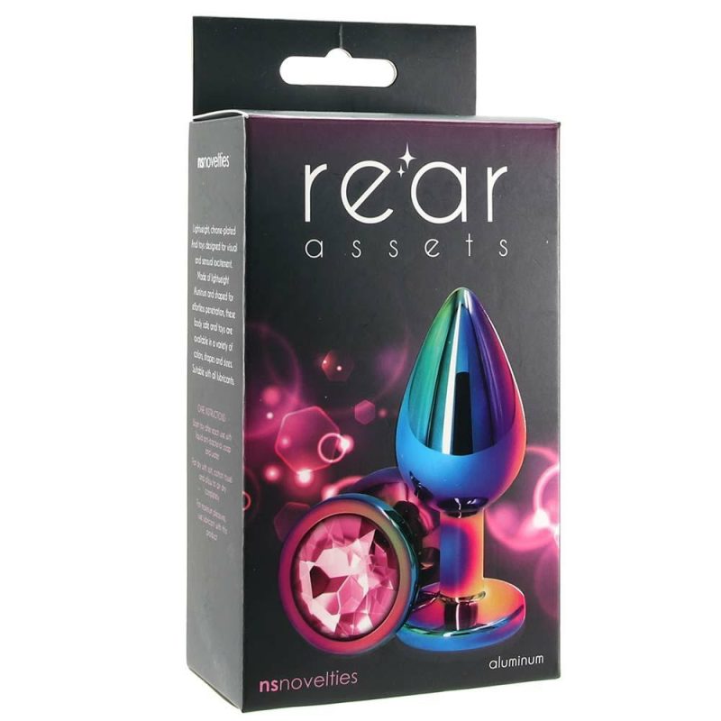 Anal Sex Toys | Medium Aluminum Plug With Pink Gem In Multicolor Anal Sex Toys Anal Sex Toys