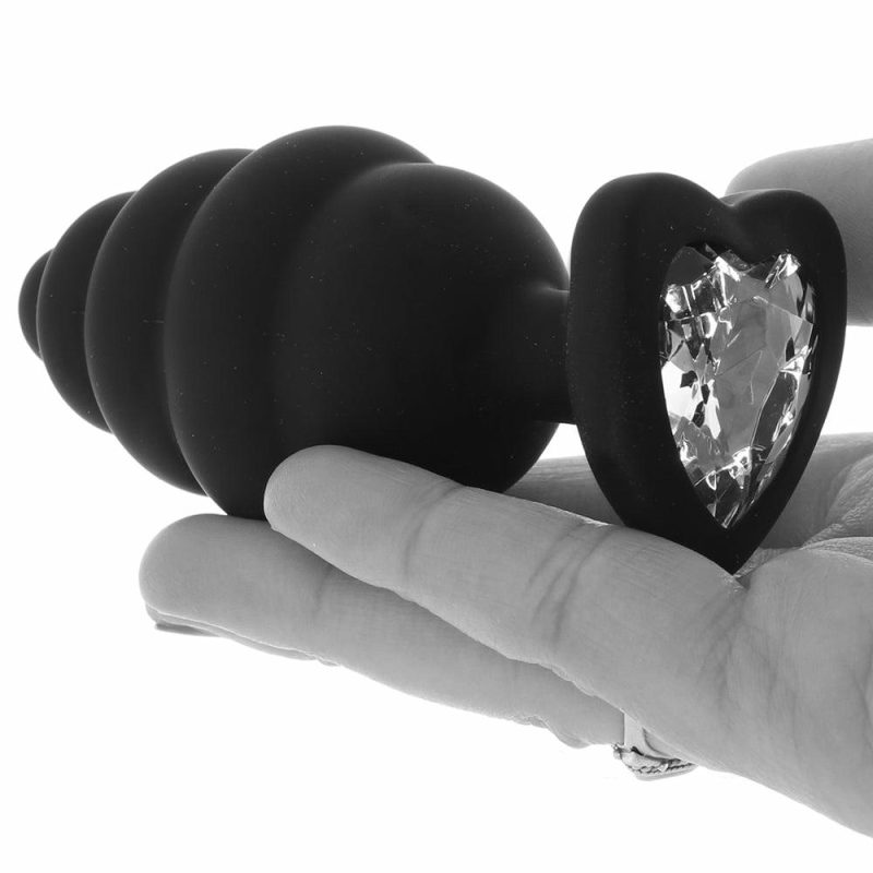 Anal Sex Toys | Ouch! Extra Large Ribbed Diamond Heart Plug Anal Sex Toys Anal Sex Toys