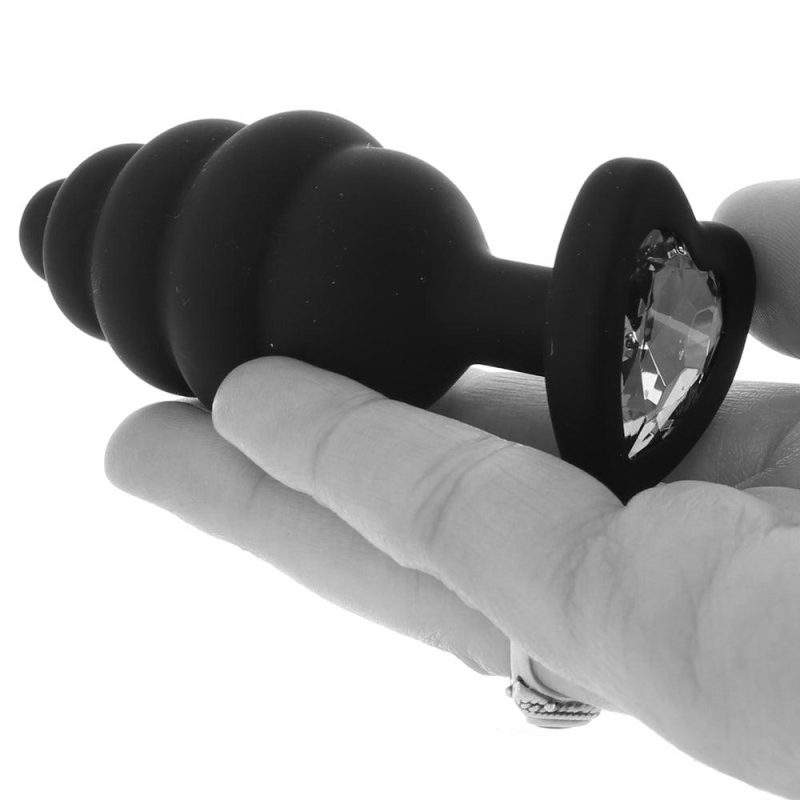 Anal Sex Toys | Ouch! Large Ribbed Diamond Heart Plug Anal Sex Toys Anal Sex Toys