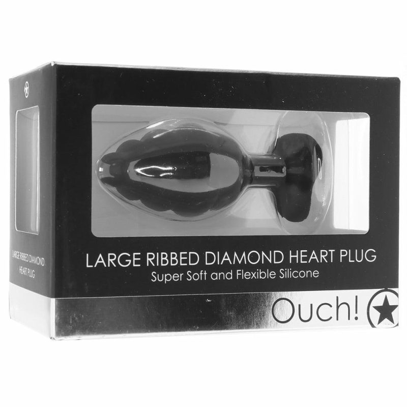 Anal Sex Toys | Ouch! Large Ribbed Diamond Heart Plug Anal Sex Toys Anal Sex Toys