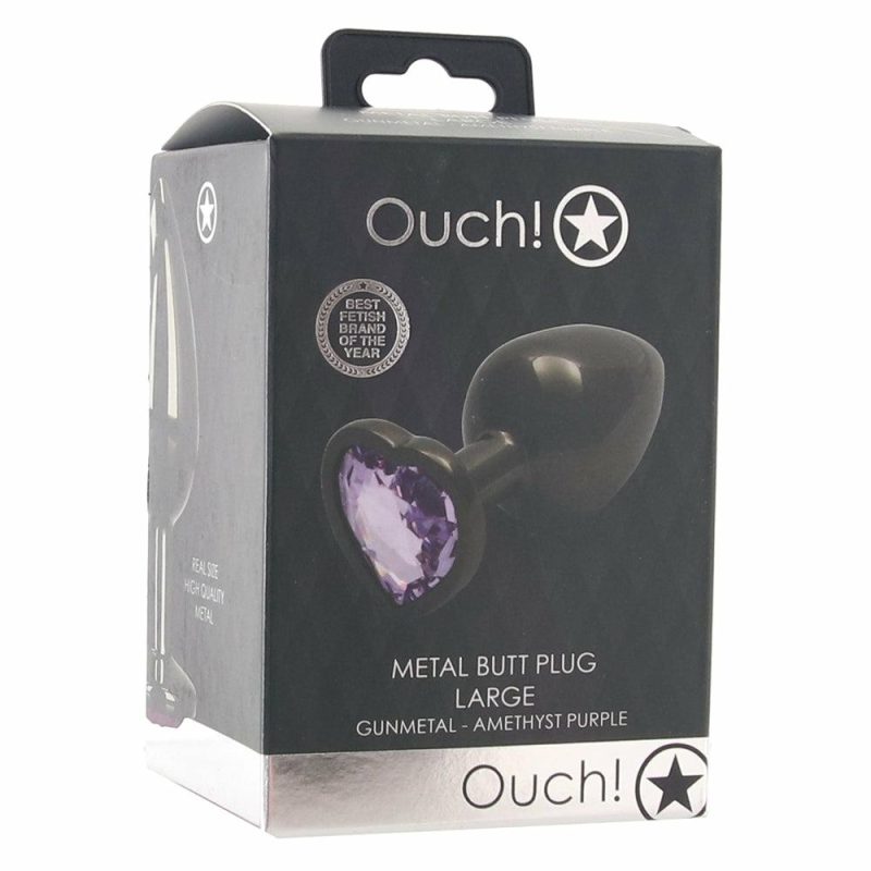 Anal Sex Toys | Ouch! Purple Heart Gem Plug In Large Anal Sex Toys Anal Sex Toys