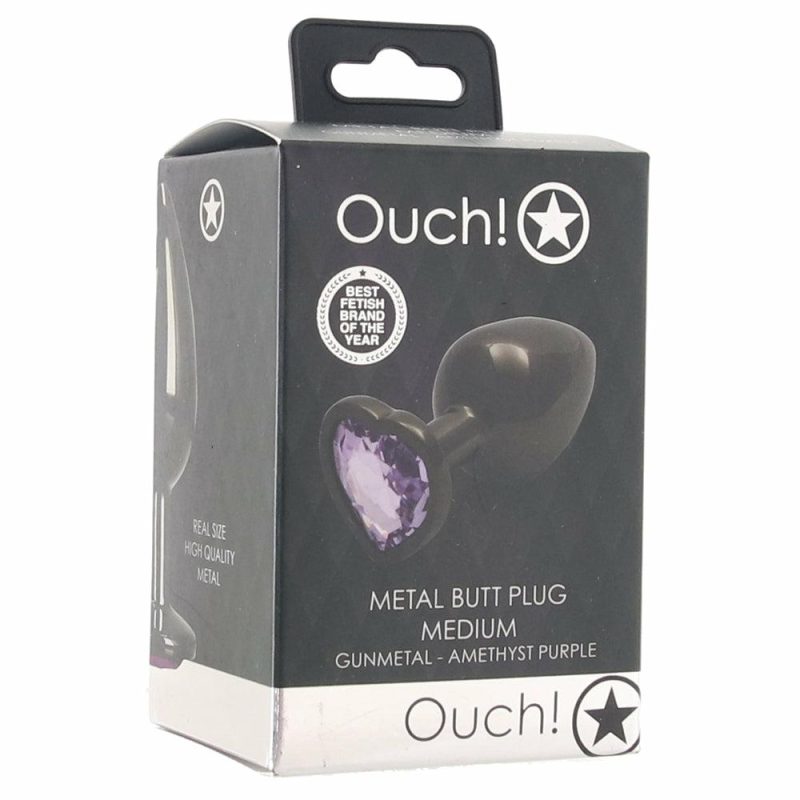 Anal Sex Toys | Ouch! Purple Heart Gem Plug In Medium Anal Sex Toys Anal Sex Toys