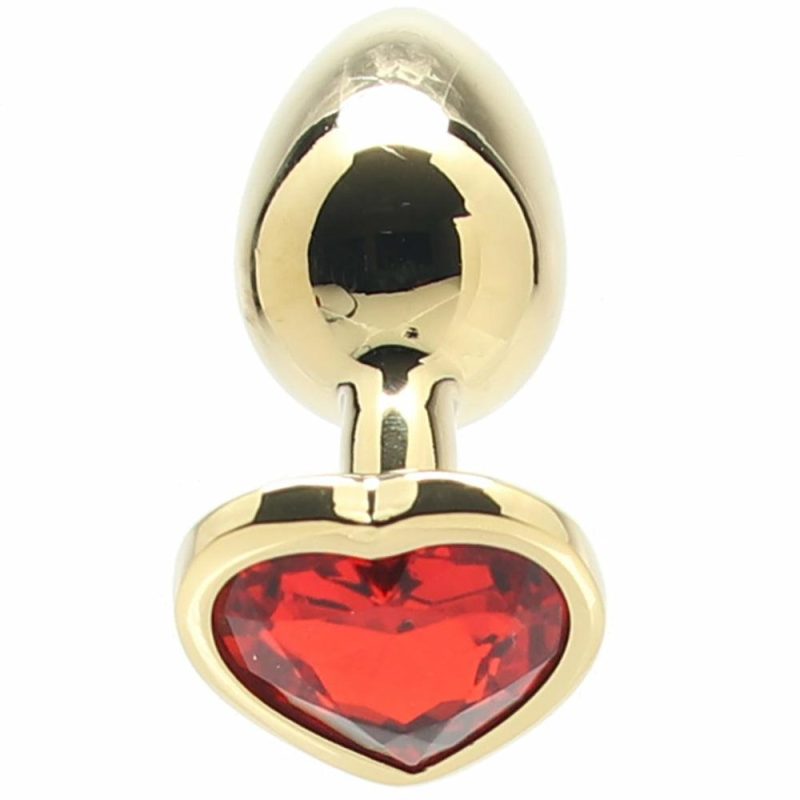 Anal Sex Toys | Ouch! Red Heart Gem Gold Plug In Small Anal Sex Toys Anal Sex Toys