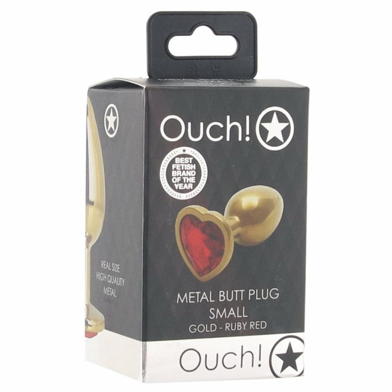 Anal Sex Toys | Ouch! Red Heart Gem Gold Plug In Small Anal Sex Toys Anal Sex Toys