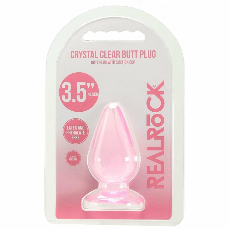 Anal Sex Toys | Realrock Crystal Clear Jelly 3.5 Inch Butt Plug In Pink Anal Sex Toys Anal Sex Toys