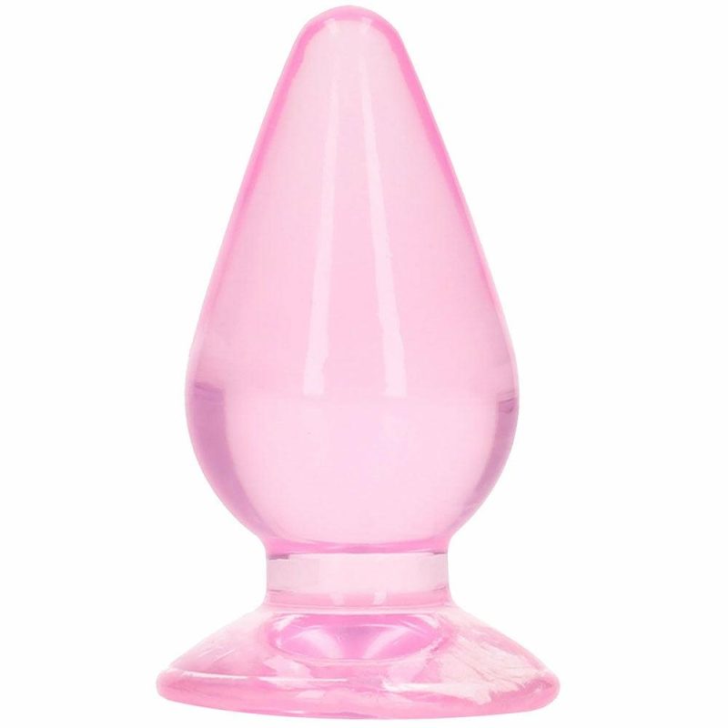 Anal Sex Toys | Realrock Crystal Clear Jelly 4.5 Inch Butt Plug In Pink Anal Sex Toys Anal Sex Toys