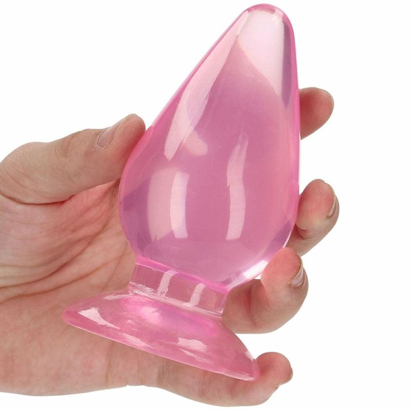 Anal Sex Toys | Realrock Crystal Clear Jelly 4.5 Inch Butt Plug In Pink Anal Sex Toys Anal Sex Toys