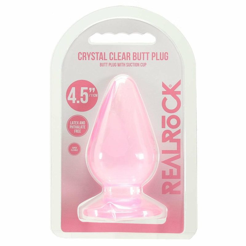 Anal Sex Toys | Realrock Crystal Clear Jelly 4.5 Inch Butt Plug In Pink Anal Sex Toys Anal Sex Toys