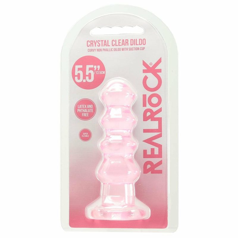 Anal Sex Toys | Realrock Crystal Clear Jelly 5.5 Inch Curvy Dildo In Pink Anal Sex Toys Anal Sex Toys