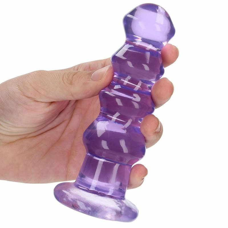 Anal Sex Toys | Realrock Crystal Clear Jelly 5.5 Inch Curvy Dildo In Purple Anal Sex Toys Anal Sex Toys