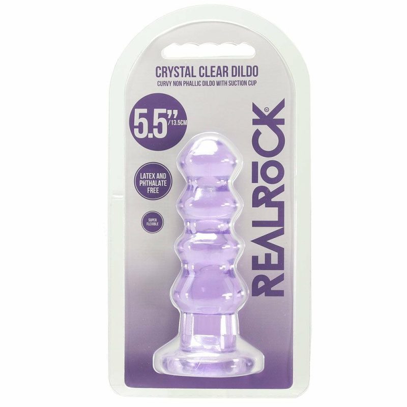 Anal Sex Toys | Realrock Crystal Clear Jelly 5.5 Inch Curvy Dildo In Purple Anal Sex Toys Anal Sex Toys