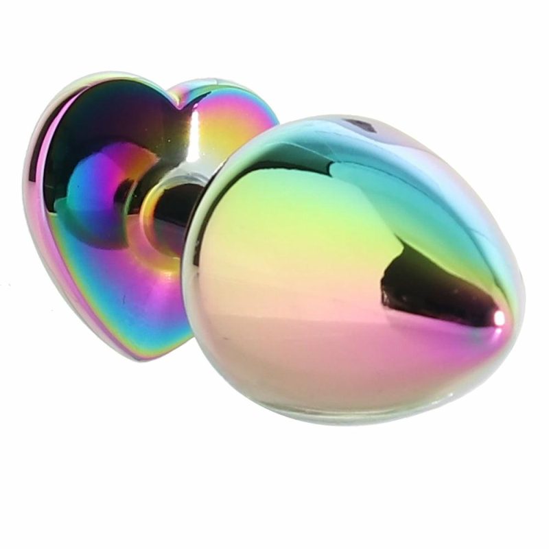 Anal Sex Toys | Rear Assets Heart Gem Metal Plug Kit In Rainbow Anal Sex Toys Anal Sex Toys