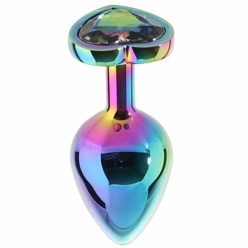 Anal Sex Toys | Rear Assets Heart Gem Metal Plug Kit In Rainbow Anal Sex Toys Anal Sex Toys