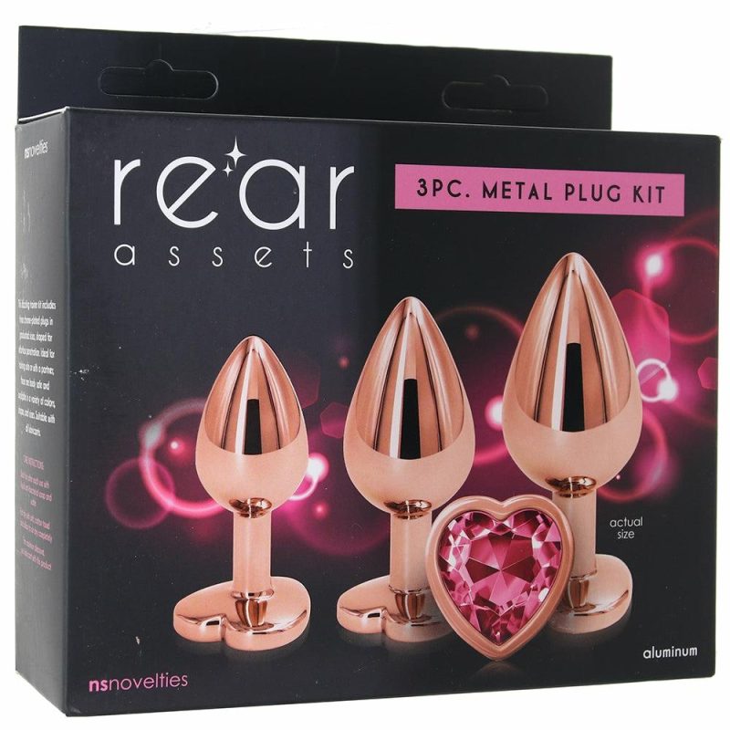 Anal Sex Toys | Rear Assets Heart Gem Metal Plug Kit In Rose Anal Sex Toys Anal Sex Toys