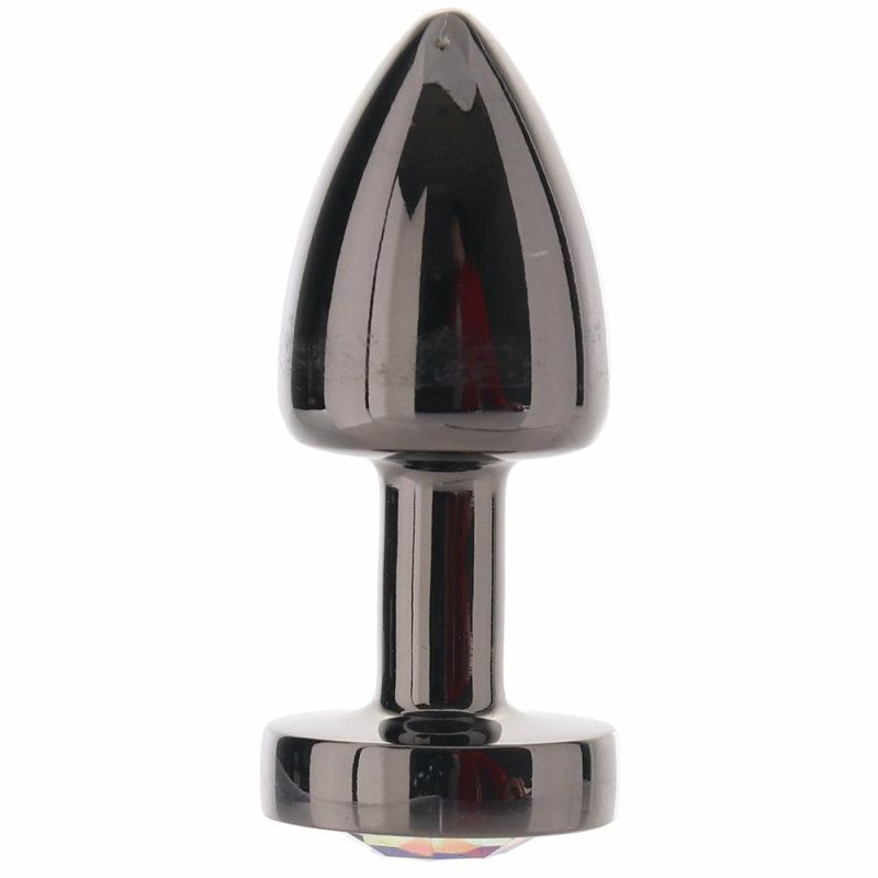 Anal Sex Toys | Rear Assets Petite Rainbow Gem Plug In Gunmetal Anal Sex Toys Anal Sex Toys