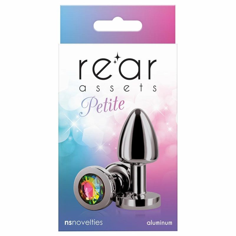 Anal Sex Toys | Rear Assets Petite Rainbow Gem Plug In Gunmetal Anal Sex Toys Anal Sex Toys