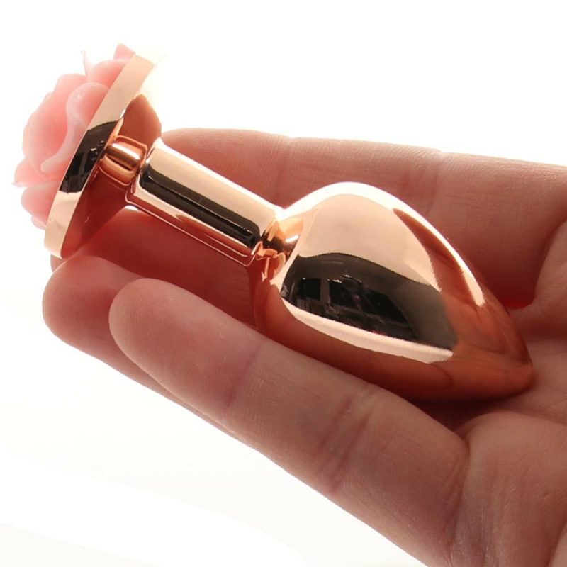 Anal Sex Toys | Rear Assets Small Rose Aluminum Plug In Rose/Pink Anal Sex Toys Anal Sex Toys